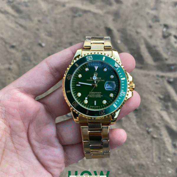 Green Dial Gold Watch for Men – Premium Diver Style