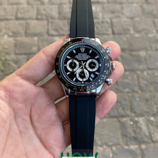 Black Dial Sport Watch for Men – Trendy Silicone Strap