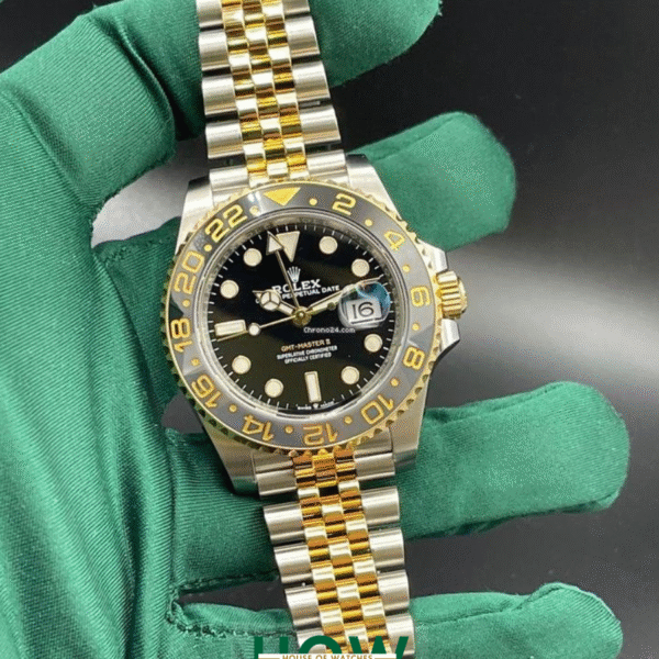 Black GMT Dual Time Watch for Men – Stylish Premium