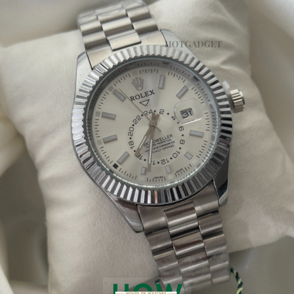 White Dial Dual Time Watch for Men – Classy Premium Style