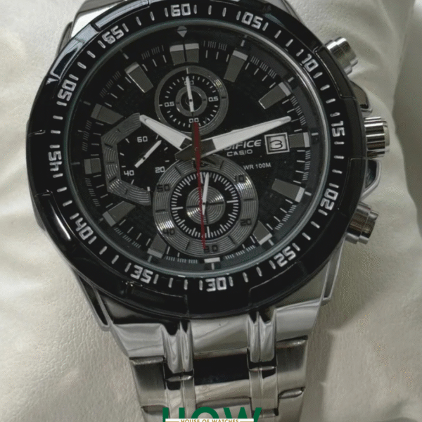 Silver & Black Chronograph Watch for Men – Premium Look