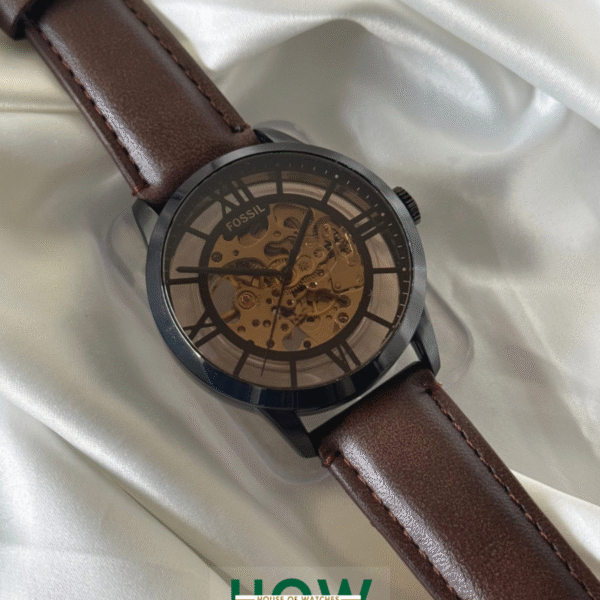 Black Skeleton Automatic Watch for Men – Stylish Classic