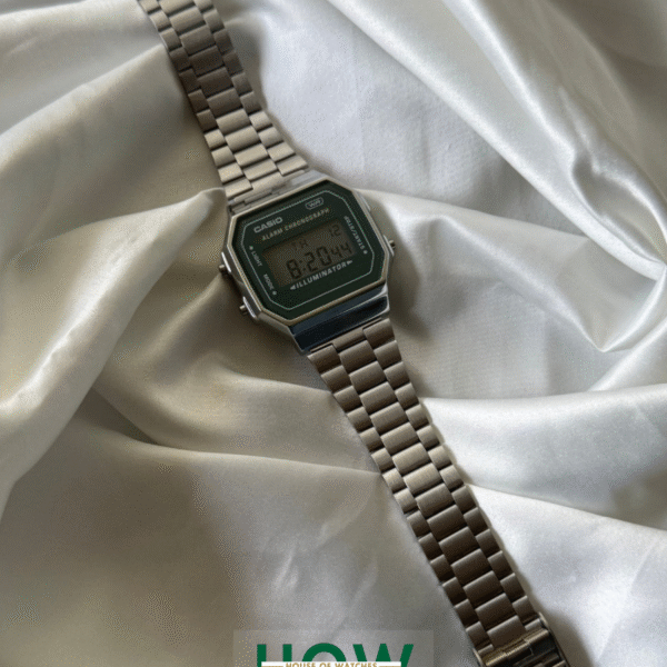 Green Dial Retro Digital Watch for Men & Women – Cool Look