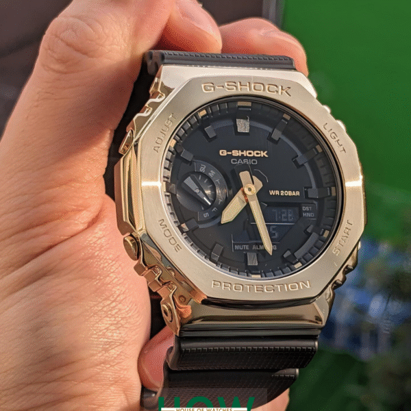 Gold Metal Dial Digital Watch for Men – Luxury Edition