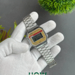 Silver Retro Digital Watch for Men & Women – Classic Style