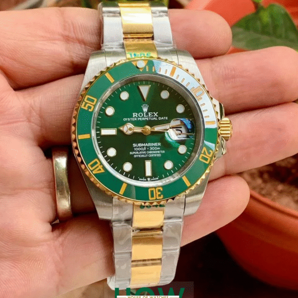 Green Dial Gold Watch for Men – Luxury Diver Style