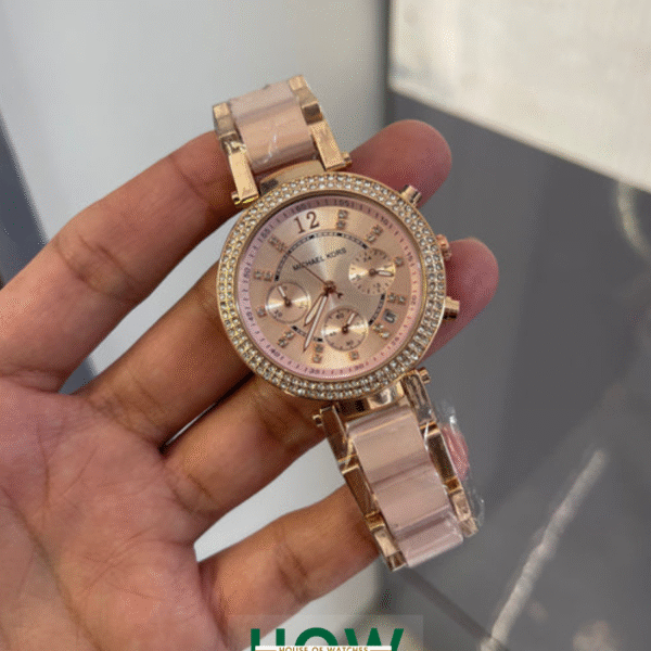 Rose Gold Chronograph Watch for Women – Trendy Elegant