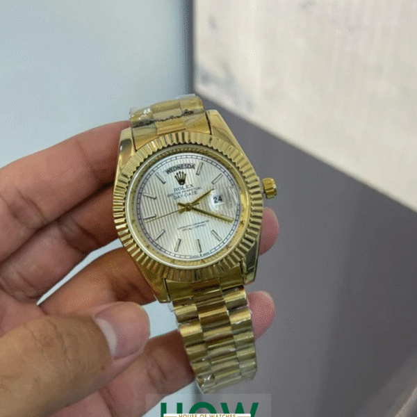 White Dial With Golden Case Automatic Watch for Men – Majesty Luxury Vibe