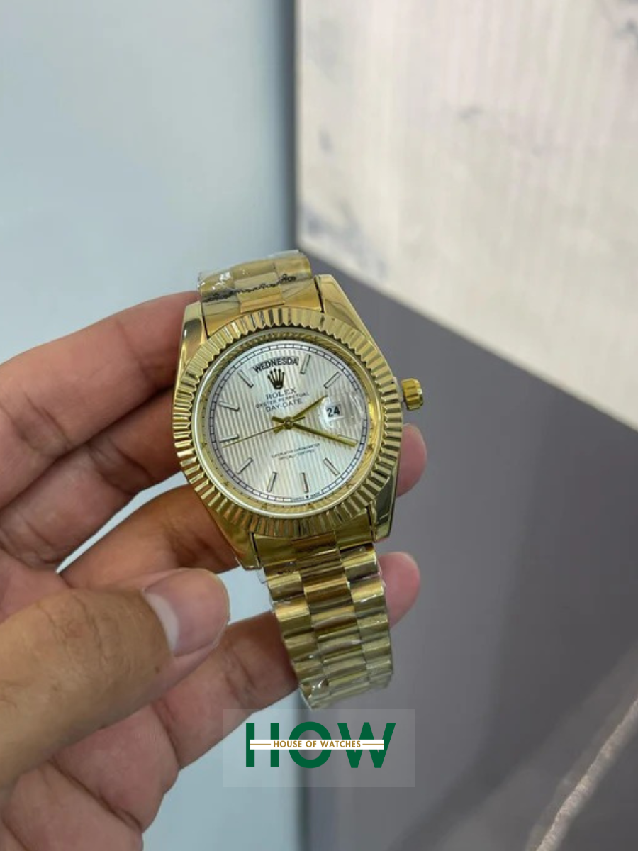 2 White Dial With Golden Case Automatic Watch for Men – Majesty Luxury Vibe - Image 1