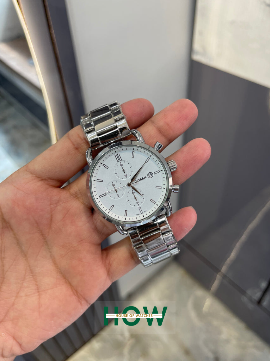 2 Silver Chronograph Watch for Men – Elegant Stylish - Image 1