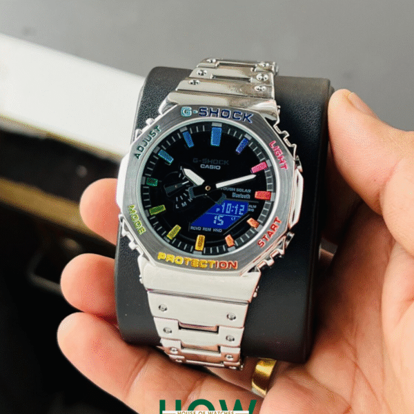 Silver Metal Digital Watch for Men – Rugged Premium