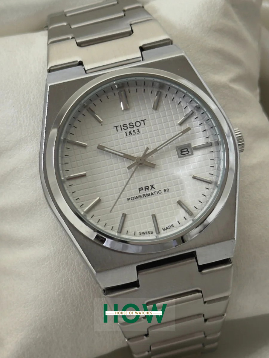 HOW0002 White And Silver Stainless Steel Strapes Date Dial Watch For Men - Image 1