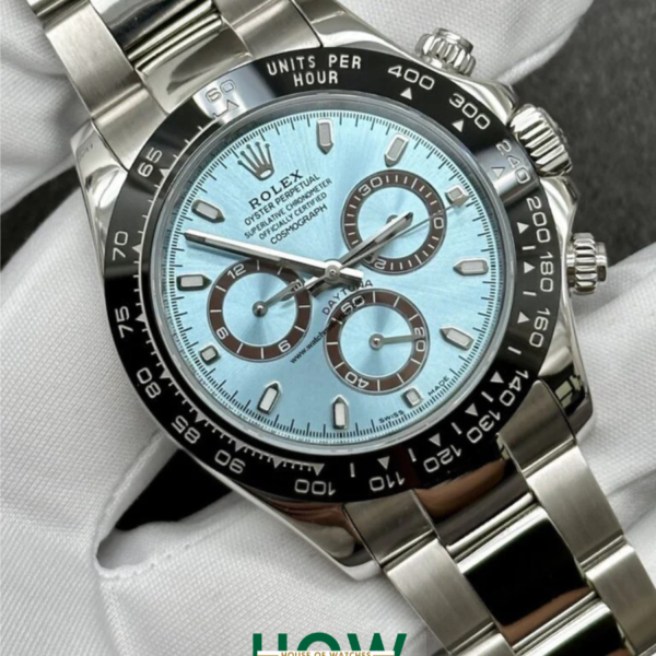 Premium Silver Chronograph Watch – Ice Blue Dial Edition