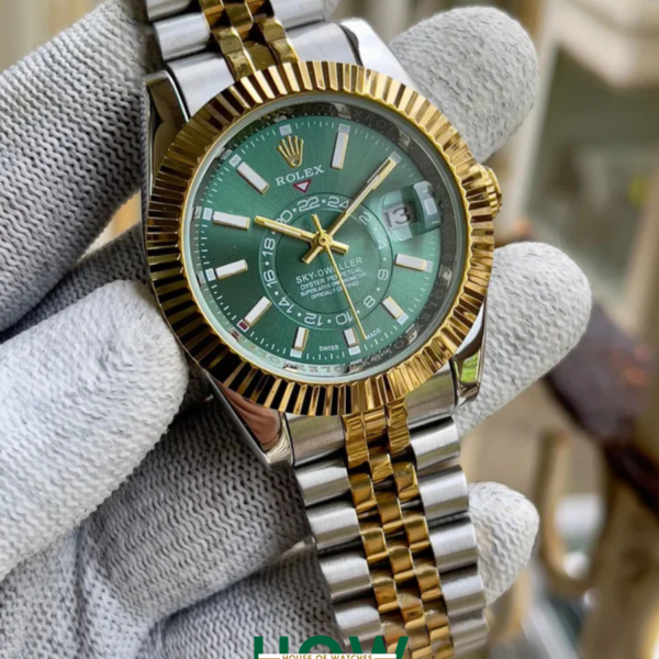 Stainless Steel Green Dial & Jubli Chain Strap - Green Dial Watch