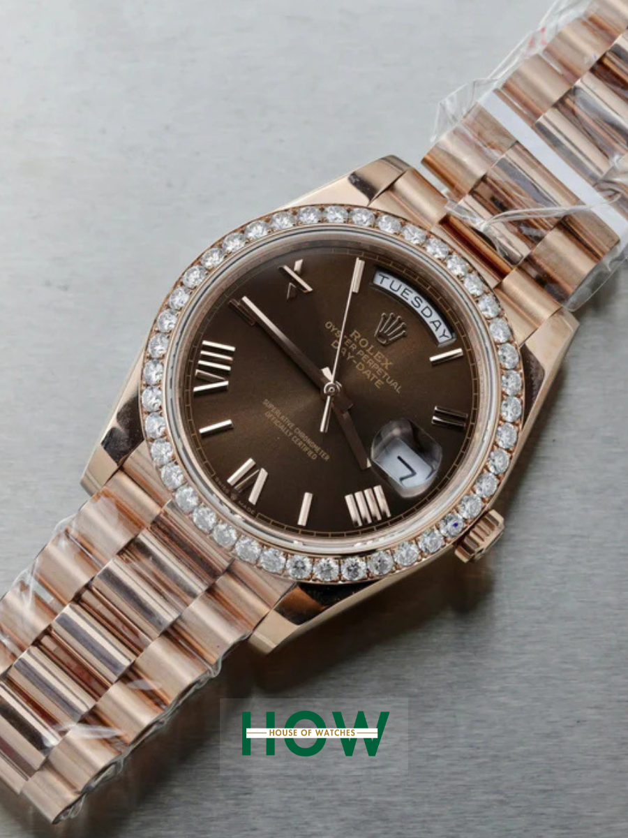 Image00003 Luxury Rose Gold Brown Dial Watch – Diamond Bezel Edition - Image 1