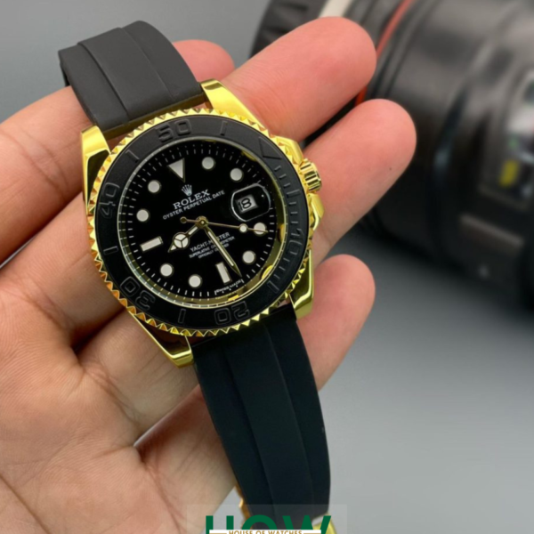 Premium Black Dial Sports Watch – Gold Case Edition