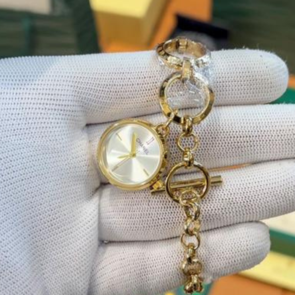 Luxury Quilted Pattern Dial Grey Women’s Watch