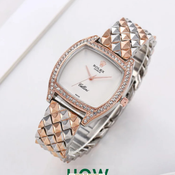 Elegant Two-Tone Case White Dial Formal Watch