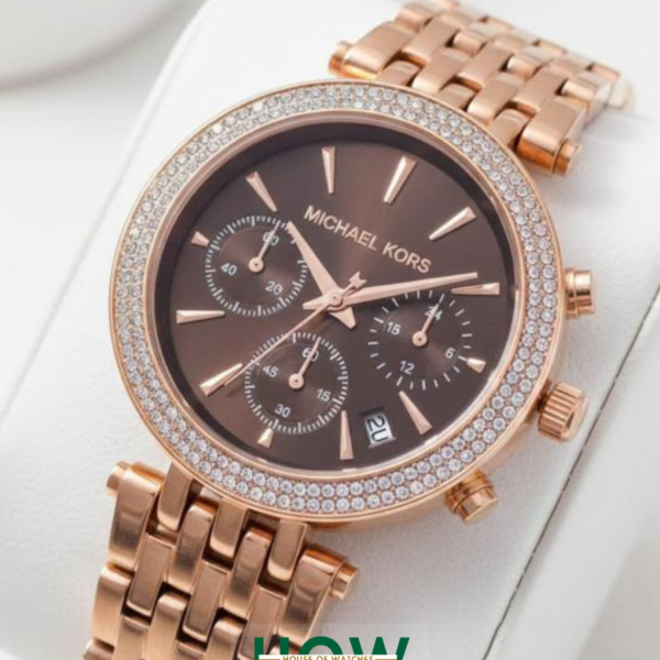 Crystal Bezel Chronograph Stainless Steel Women’s Watch