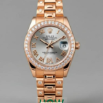 Luxury Copper Case Grey Dial Automatic-Style Women’s Watch