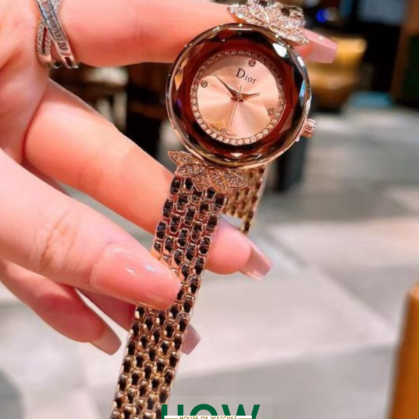 Luxury Crystal Bezel Stainless Steel Women’s Watch