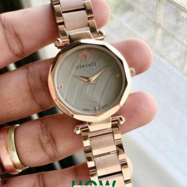 Luxury Greca Pattern Dial Stainless Steel Watch