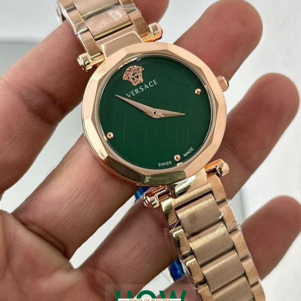 Luxury Greca Pattern Dial Stainless Steel Watch