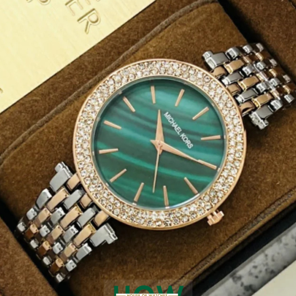 Luxury Two-Tone Copper Green Dial Women’s Watch