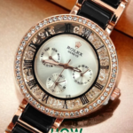 Classic Black & White Dial Stainless Steel Women’s Watch
