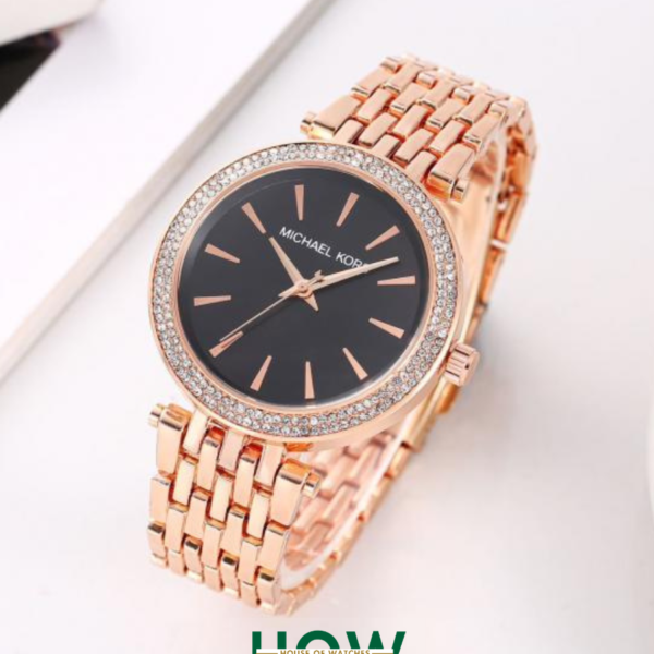 Elegant Crystal Bezel Stainless Steel Women’s Watch