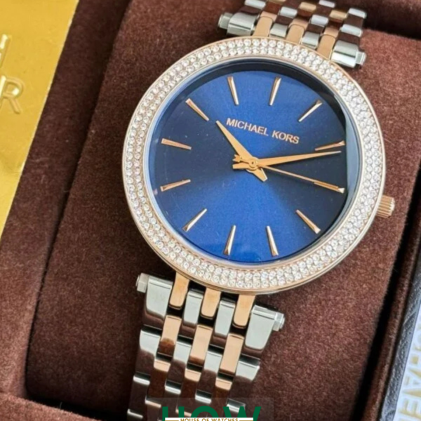 Luxury Two-Tone Copper Blue Dial Women’s Watch