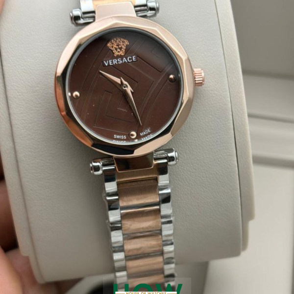 Minimalist Two-Tone Copper White Dial Watch