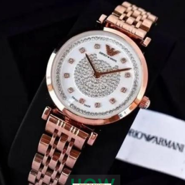 Luxury Stud Bezel Stainless Steel Women’s Watch