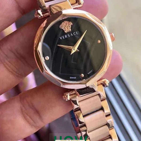 Luxury Greca Pattern Dial Stainless Steel Watch