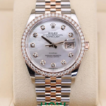 Luxury Two-Tone Copper Grey Dial Automatic-Style Women’s Watch