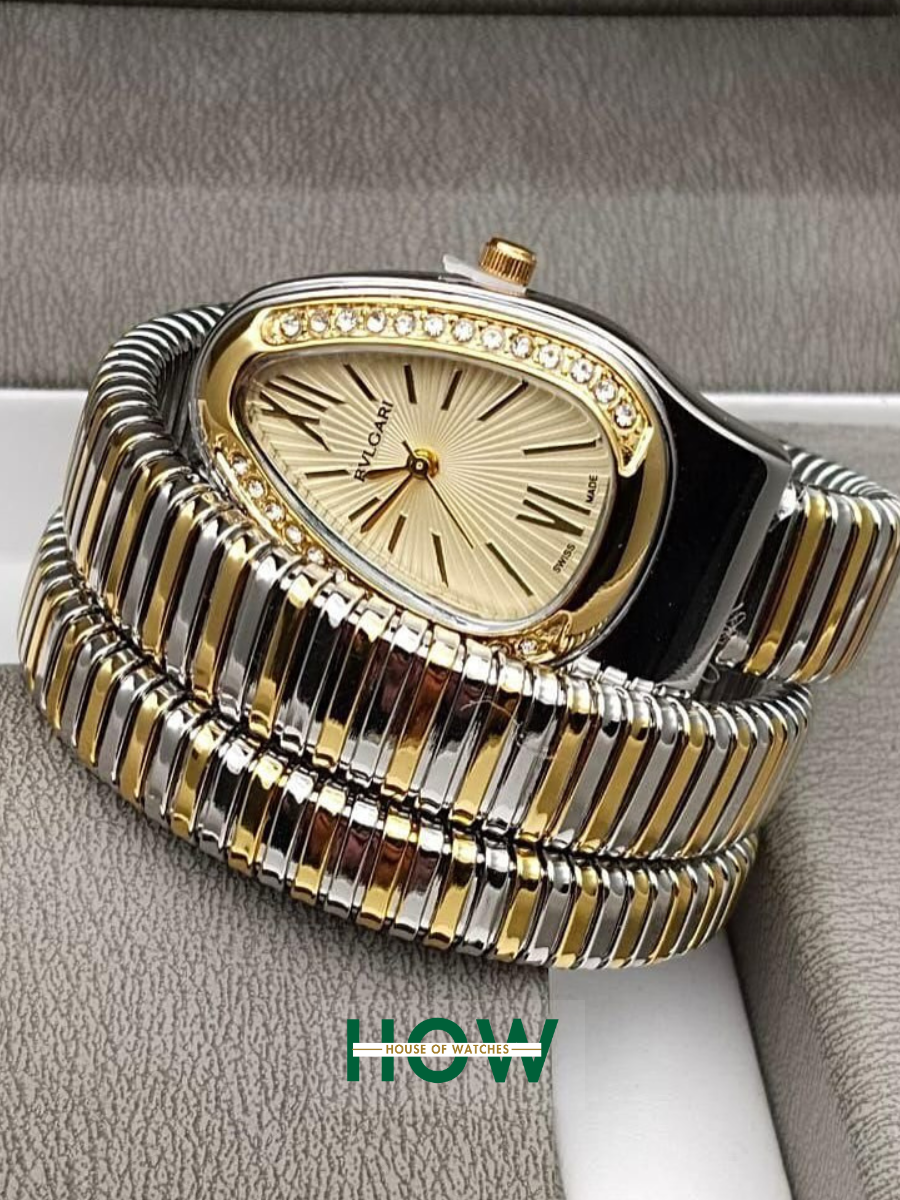 Image00005 Luxury Snake-Style Gold Case Gold Dial Women’s Watch - Image 1