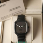 Elegant Black Square Dial Wrist Watch