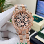 Luxury Rose Gold Tiger Eye Chronograph Watch