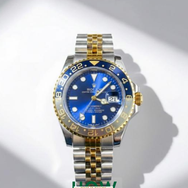 Modern Blue Dial GMT Style Watch