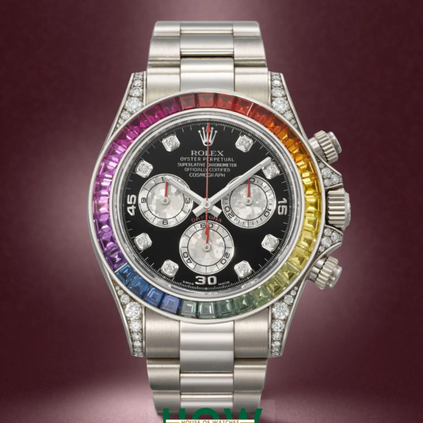 Luxury Rainbow Diamond Chronograph Watch