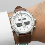 Luxury Black & Brown Dial Leather Chronograph Watch