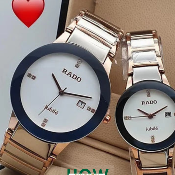 Premium White Dial Couple Watch Set