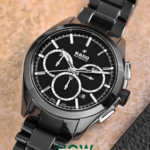 Premium Black Dial Silver-Tone Watch