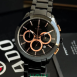 Luxury Black & Copper Chronograph Watch