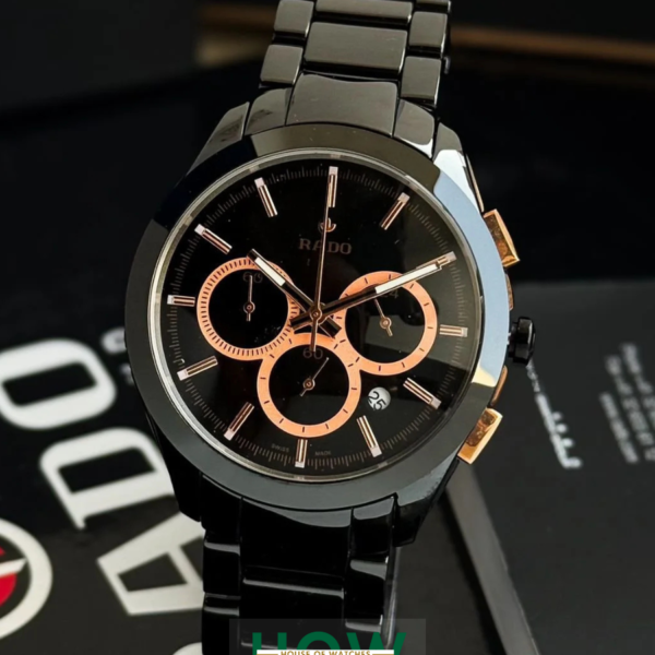 Luxury Black & Copper Chronograph Watch