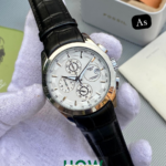 Luxury White Dial Leather Chronograph Watch